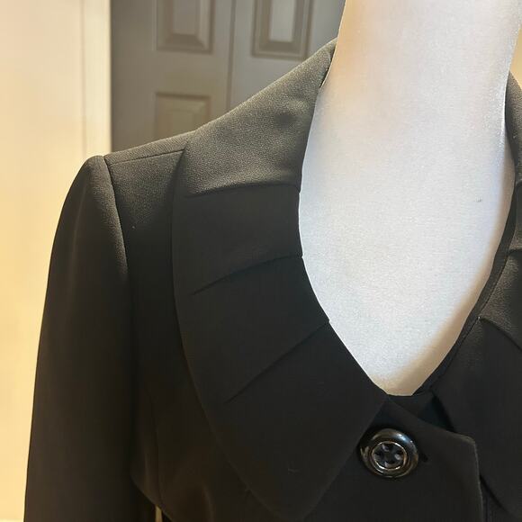 Tahari Arthur S Levine Sz 4 Pleated Collar Cow Print Lined Preppy Work-Core - Picture 3 of 11